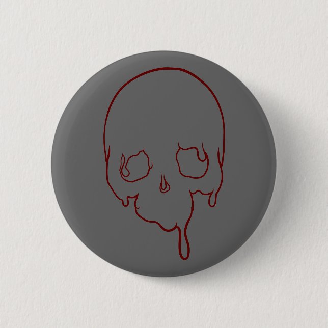 Customizable Dripping Skull Outline Button (Front)