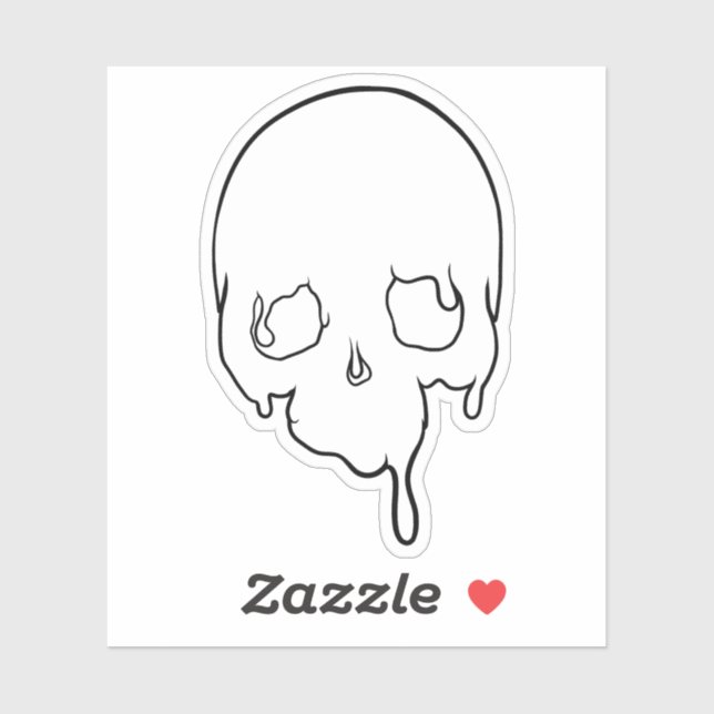 Customizable Dripping Skull Outline Sticker (Sheet)