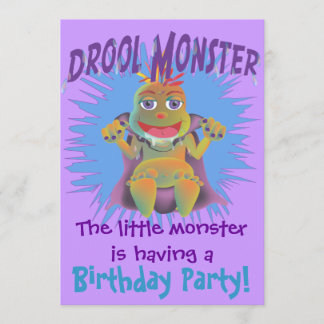 Customizable Drool Monster Birthday Invitations