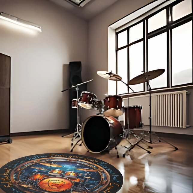 Customizable Drumkit Art Drummer Musician Area Rug (Creator Uploaded)
