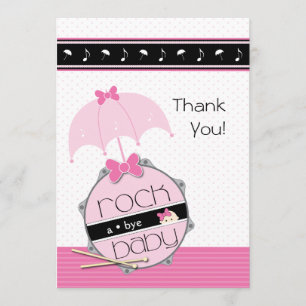Customizable Drummer Baby Shower Thank You Card