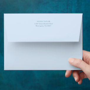Customizable Dusty Blue Wedding Invite Envelope