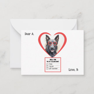 Customizable Dutch Shepherd Valentine Note  Card