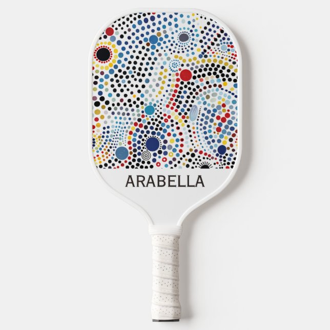 Customizable Dynamic Bold Dotted Cosmic Abstract  Pickleball Paddle (Front)