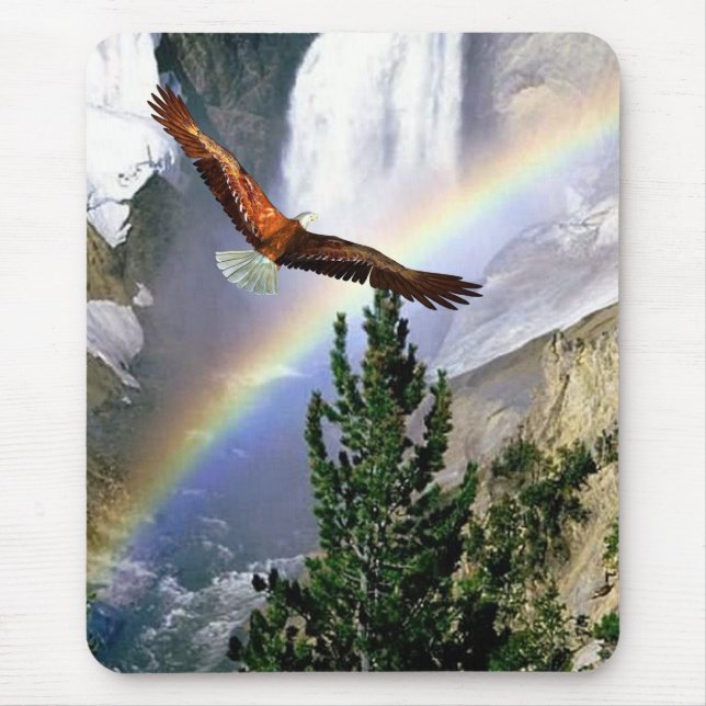 Customizable Eagle in Flight Mouse Pad (Front)