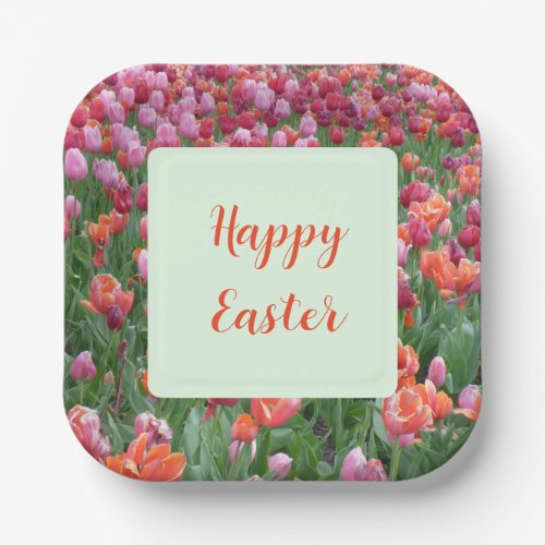 Customizable Easter Brunch Tulip Paper Plate