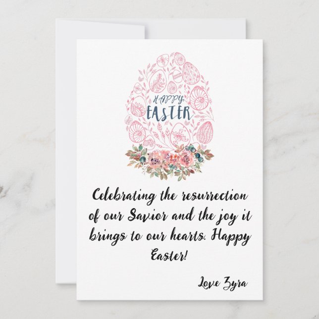 Customizable Easter card: Celebrating Resurrection Announcement (Front)