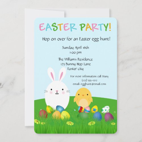 Customizable Easter card invitation