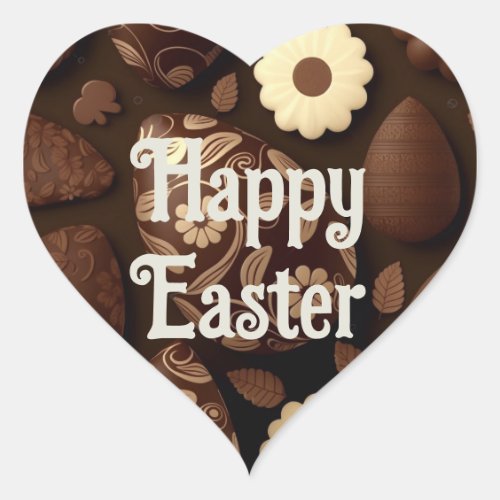 Customizable Easter chocolate eggs Heart Sticker