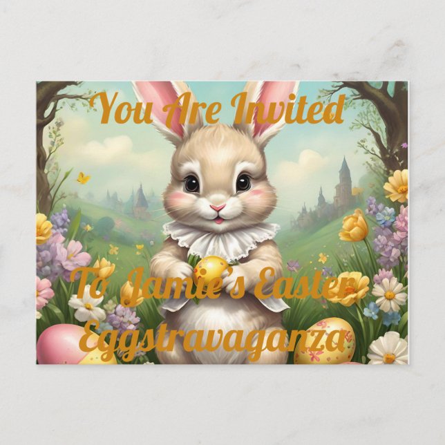 Customizable Easter Eggstravaganza, Easter, Invitation Postcard (Front)