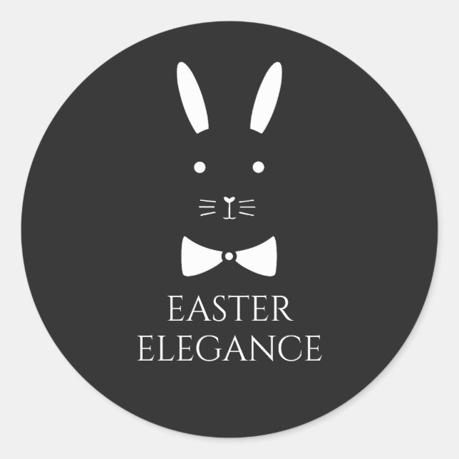 Customizable Easter Elegance Bunny Classic Round Sticker (Front)