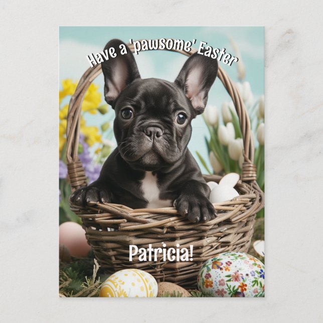  Customizable Easter Joy with Furry Friends Postcard (Front)