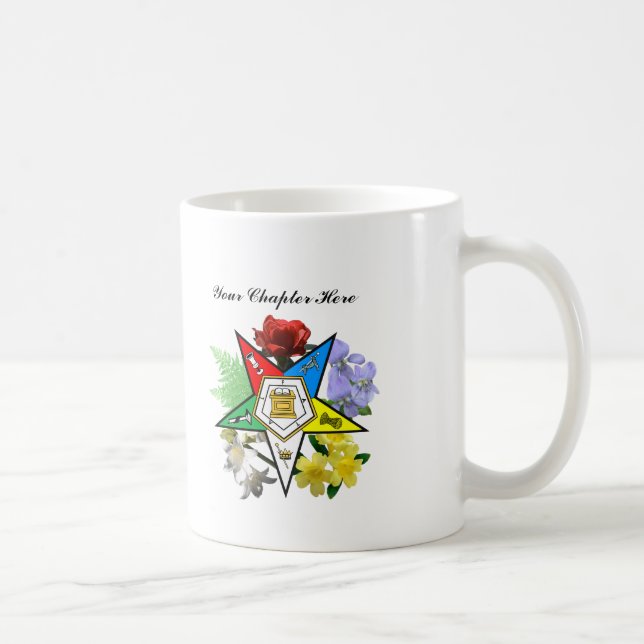 Customizable Eastern Star Floral Mug (Right)
