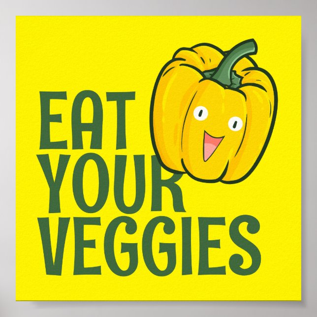Customizable Eat Your Veggies - Bell Pepper versio Poster (Front)