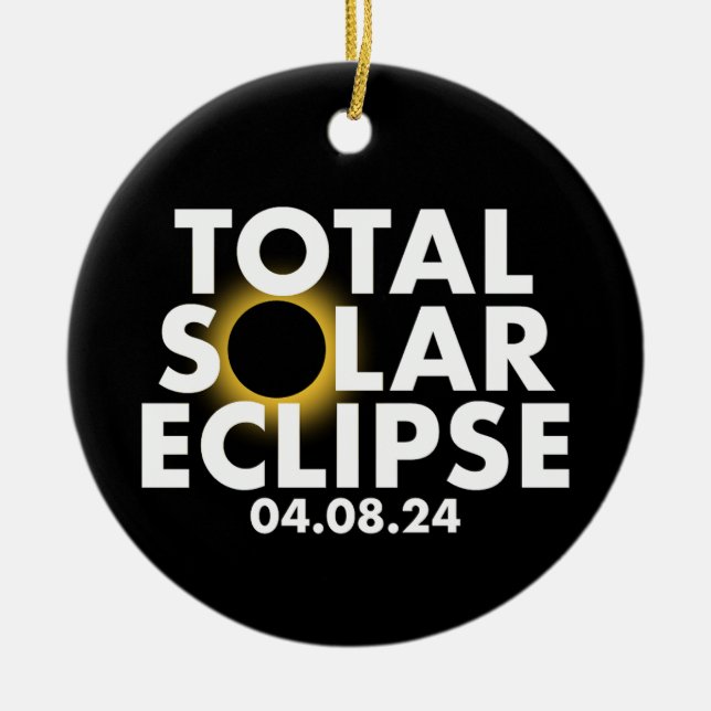 Customizable Eclipse 2024  Ceramic Ornament (Front)