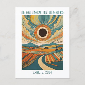 CUSTOMIZABLE:  Eclipse over Farmland Postcard