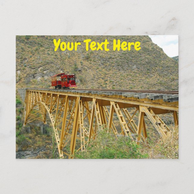 Customizable Ecuador train postcard (Front)