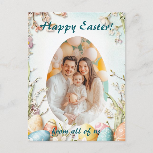 Customizable 🐇Egg-squisite Easter Delight Holiday Postcard (Front)