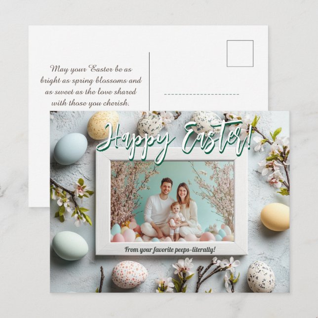 🐰🥚🌸Customizable 🐇Egg-squisite Easter Memories Holiday Postcard (Front/Back)