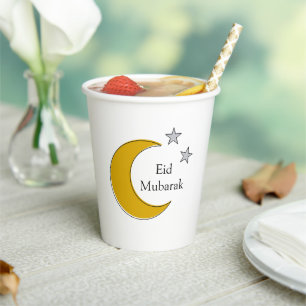 Customizable Eid Paper Cup with Moon & Stars