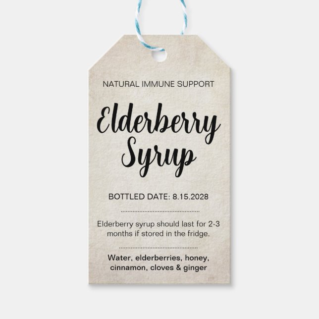 Customizable Elderberry Syrup Label ZEB_02 (Front)