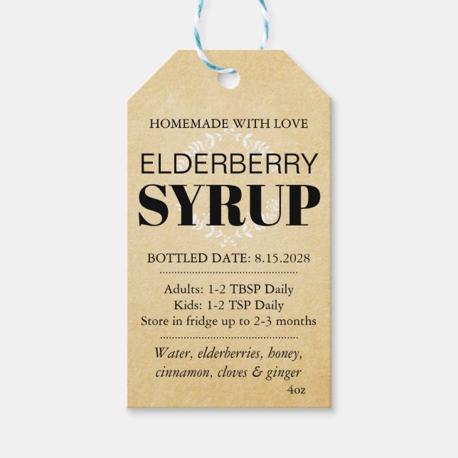 Customizable Elderberry Syrup Label ZEB_04a (Front)