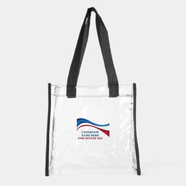 Customizable Election Candidate 2026 Political Clear Tote Bag (Front)