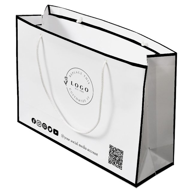 Customizable Elegance Tailored Business Large Gift Bag (Back Angled)