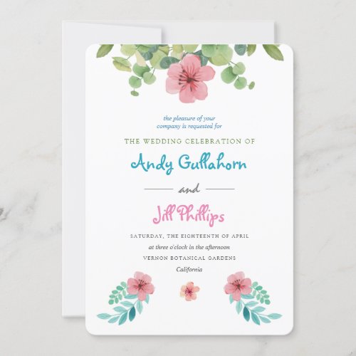 Customizable elegant Bloom elegant Wedding Invitation