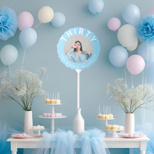 Customizable Elegant Blue 30th Birthday Balloons