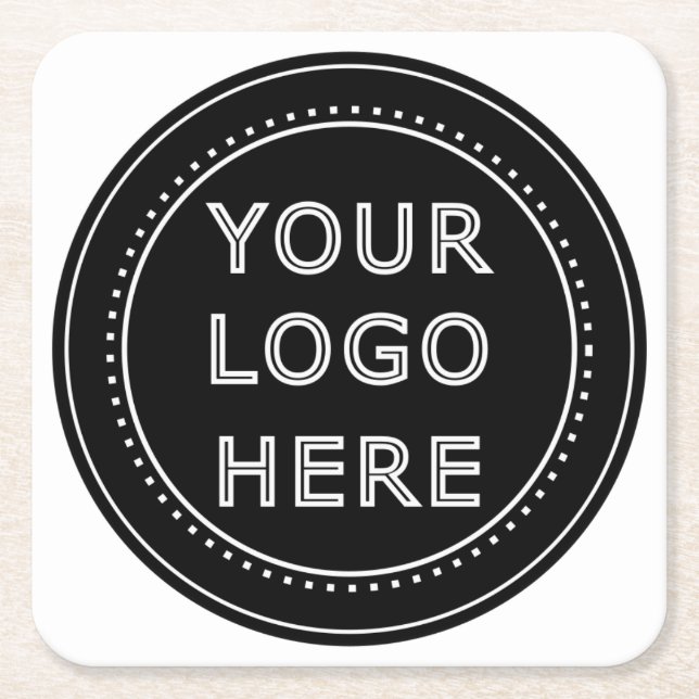 Customizable, elegant, bold & refined square paper coaster (Front)