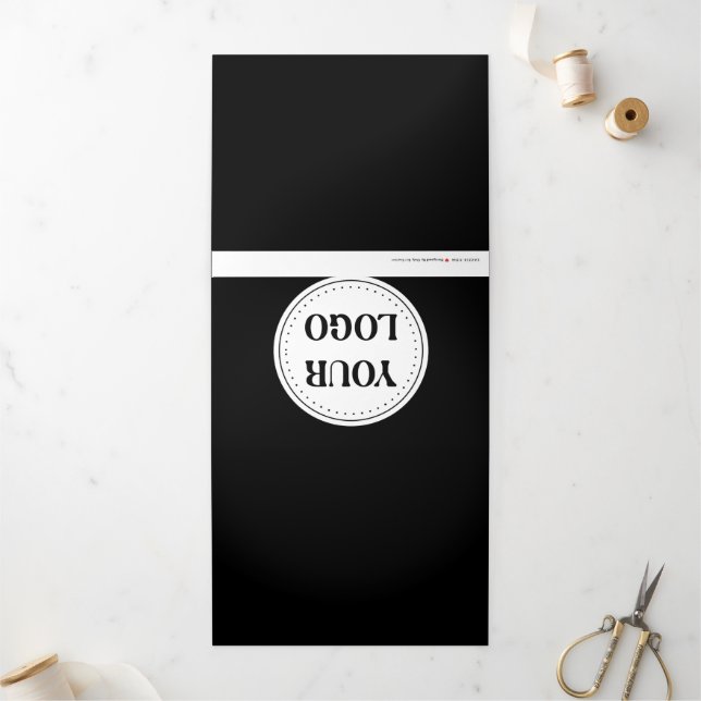 Customizable, elegant, bold & refined Tri-Fold holiday card (Outside)