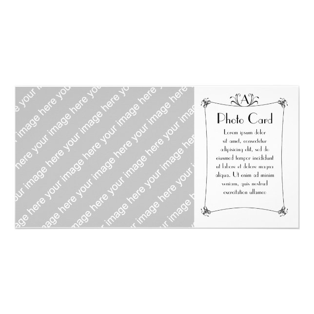 Customizable Elegant Border With Monogram Card (Front)