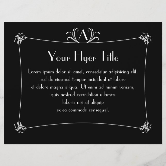 Customizable Elegant Border With Monogram Flyer (Front)