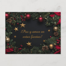 Customizable Elegant Christmas Card with Wreath