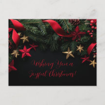 Customizable Elegant Christmas Card with Wreath