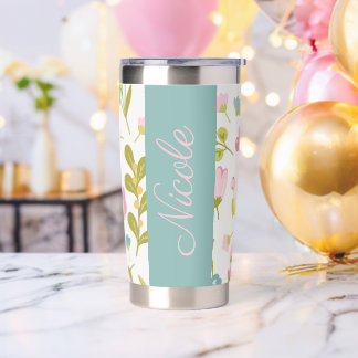 Customizable Elegant Floral  Insulated Tumbler