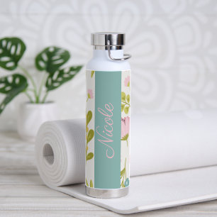 Customizable Elegant Floral Water Bottle