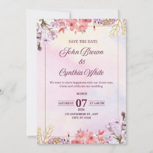 Customizable Elegant Floral Wedding Invitation