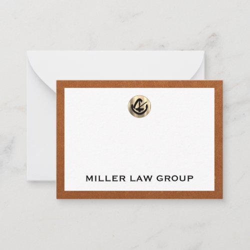Customizable Elegant Gold Logo Note Card