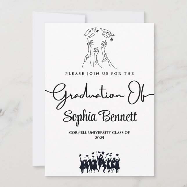 Customizable Elegant Graduation Party Invitation (Front)