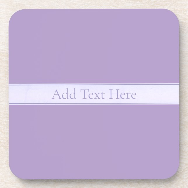 Customizable Elegant Light Lavender Purple Beverage Coaster (Front)