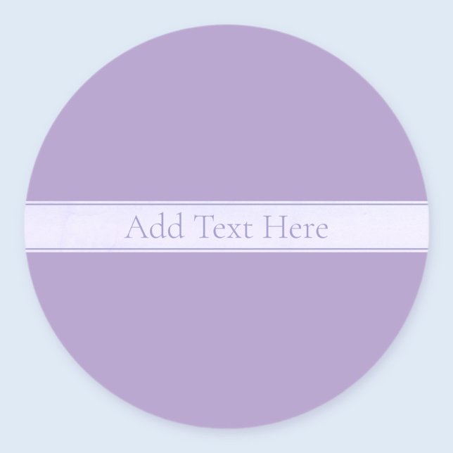 Customizable Elegant Light Lavender Purple Classic Round Sticker (Creator Uploaded)
