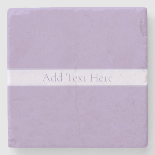 Customizable Elegant Light Lavender Purple Stone Coaster (Front)