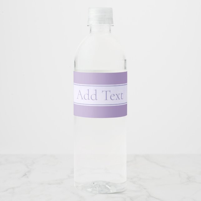 Customizable Elegant Light Lavender Purple Water Bottle Label (Front)