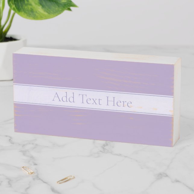 Customizable Elegant Light Lavender Purple Wooden Box Sign (In Situ Horizontal)