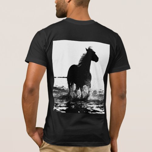 Customizable Elegant Modern Running Horse Pop Art T_Shirt