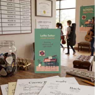 Customizable Elegant Music Teacher Business Card