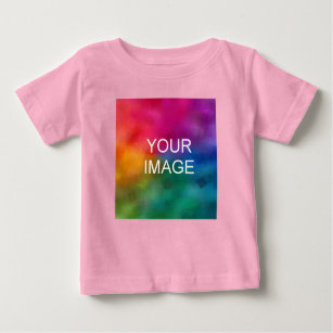 Customizable Elegant Pink Color Trendy Template Baby T-Shirt
