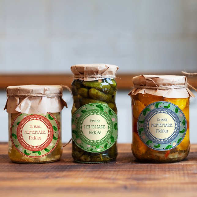 Customizable Elegant Rustic Cute Homemade Pickles Labels (Creator Uploaded)